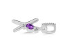 Amethyst & White Topaz Alphabet X Pendant AMT-RDA-50.