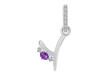 Amethyst & White Topaz Alphabet Y Pendant AMT-RDA-51.