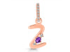 Amethyst & White Topaz Alphabet Z Pendant AMT-RDA-52.