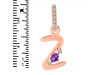 Amethyst & White Topaz Alphabet Z Pendant AMT-RDA-52.
