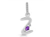 Amethyst & White Topaz Alphabet Z Pendant AMT-RDA-52.