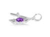Amethyst & White Topaz Alphabet A Pendant AMT-RDA-53.