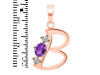 Amethyst & White Topaz Alphabet B Pendant AMT-RDA-54.