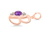 Amethyst & White Topaz Alphabet B Pendant AMT-RDA-54.
