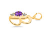 Amethyst & White Topaz Alphabet B Pendant AMT-RDA-54.