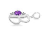 Amethyst & White Topaz Alphabet B Pendant AMT-RDA-54.