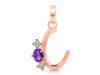 Amethyst & White Topaz Alphabet C Pendant AMT-RDA-55.