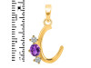 Amethyst & White Topaz Alphabet C Pendant AMT-RDA-55.