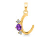 Amethyst & White Topaz Alphabet C Pendant AMT-RDA-55.