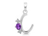 Amethyst & White Topaz Alphabet C Pendant AMT-RDA-55.