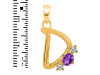 Amethyst & White Topaz Alphabet D Pendant AMT-RDA-56.