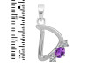 Amethyst & White Topaz Alphabet D Pendant AMT-RDA-56.