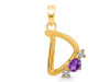 Amethyst & White Topaz Alphabet D Pendant AMT-RDA-56.