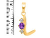 Amethyst & White Topaz Alphabet L Pendant AMT-RDA-64.