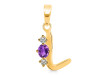Amethyst & White Topaz Alphabet L Pendant AMT-RDA-64.