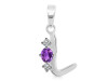 Amethyst & White Topaz Alphabet L Pendant AMT-RDA-64.