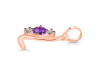 Amethyst & White Topaz Alphabet L Pendant AMT-RDA-64.