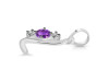 Amethyst & White Topaz Alphabet L Pendant AMT-RDA-64.