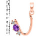 Amethyst & White Topaz Alphabet U Pendant AMT-RDA-73.