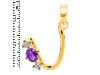 Amethyst & White Topaz Alphabet U Pendant AMT-RDA-73.
