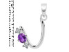 Amethyst & White Topaz Alphabet U Pendant AMT-RDA-73.