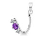 Amethyst & White Topaz Alphabet U Pendant AMT-RDA-73.
