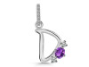 Amethyst & White Topaz Alphabet D Pendant AMT-RDA-82.