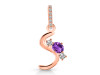 Amethyst & White Topaz Alphabet S Pendant AMT-RDA-97.