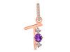 Amethyst & White Topaz Alphabet T Pendant AMT-RDA-98.
