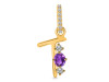 Amethyst & White Topaz Alphabet T Pendant AMT-RDA-98.