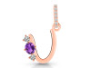 Amethyst & White Topaz Alphabet U Pendant AMT-RDA-99.