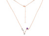 Pisces Zodiac Star Constellation Amethyst & White Topaz Necklace AMT-RDN-387.