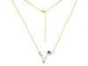 Pisces Zodiac Star Constellation Amethyst & White Topaz Necklace AMT-RDN-387.