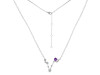 Pisces Zodiac Star Constellation Amethyst & White Topaz Necklace AMT-RDN-387.