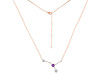 cancer Zodiac Star Constellation Amethyst & White Topaz Necklace AMT-RDN-486.