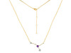 cancer Zodiac Star Constellation Amethyst & White Topaz Necklace AMT-RDN-486.