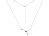 cancer Zodiac Star Constellation Amethyst & White Topaz Necklace AMT-RDN-486.