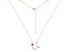 Aquarius Zodiac Star Constellation Amethyst & White Topaz Necklace AMT-RDN-487.