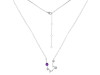 Aquarius Zodiac Star Constellation Amethyst & White Topaz Necklace AMT-RDN-487.
