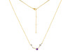 Aries Zodiac Star Constellation Amethyst & White Topaz Necklace AMT-RDN-488.