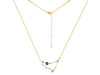 Capricorn Zodiac Star Constellation Amethyst & White Topaz Necklace AMT-RDN-489.