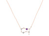 Gemini Zodiac Star Constellation Amethyst & White Topaz Necklace AMT-RDN-490.