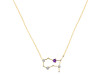 Gemini Zodiac Star Constellation Amethyst & White Topaz Necklace AMT-RDN-490.