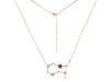Gemini Zodiac Star Constellation Amethyst & White Topaz Necklace AMT-RDN-490.