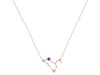 Leo Zodiac Star Constellation Amethyst & White Topaz Necklace AMT-RDN-493.