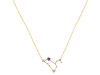 Leo Zodiac Star Constellation Amethyst & White Topaz Necklace AMT-RDN-493.