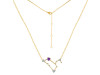 Leo Zodiac Star Constellation Amethyst & White Topaz Necklace AMT-RDN-493.