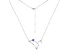 Leo Zodiac Star Constellation Amethyst & White Topaz Necklace AMT-RDN-493.