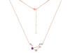 Libra Zodiac Star Constellation Amethyst & White Topaz Necklace AMT-RDN-494.