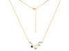 Libra Zodiac Star Constellation Amethyst & White Topaz Necklace AMT-RDN-494.